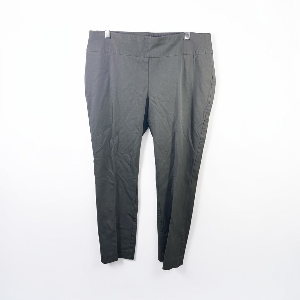 Crown & Ivy Ashley Gray Pull On Slim Leg Pants Womens Size 10 Stretch Trousers